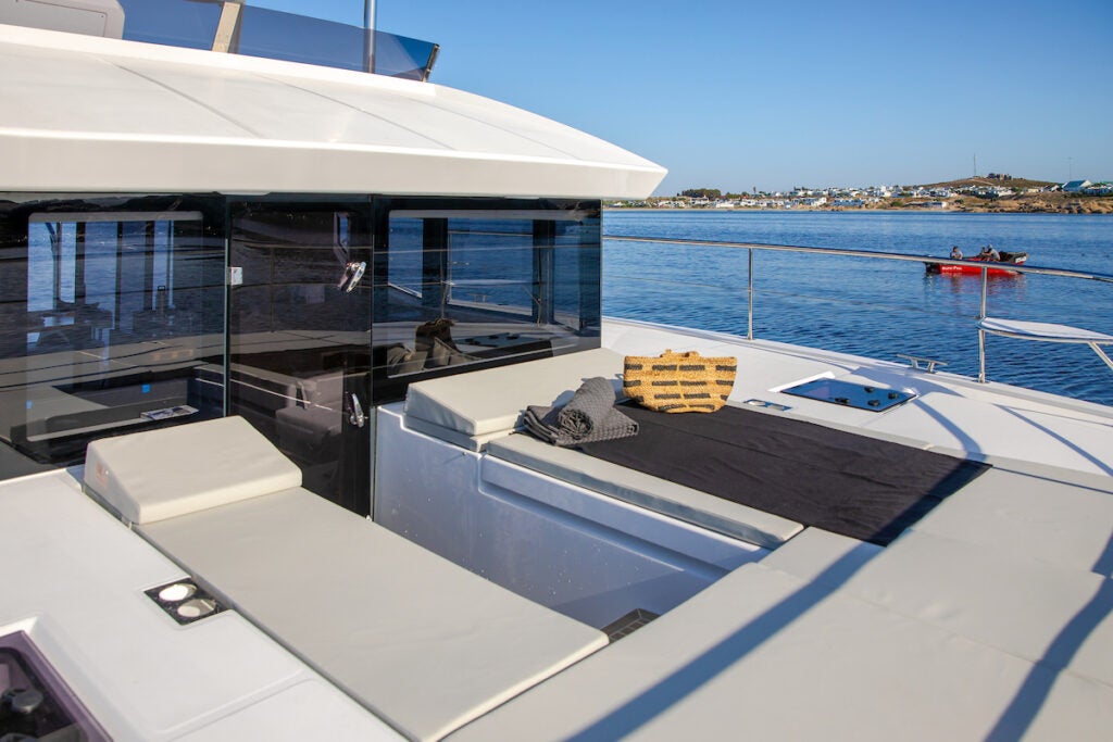 Leopard 40 Powercat forward cockpit