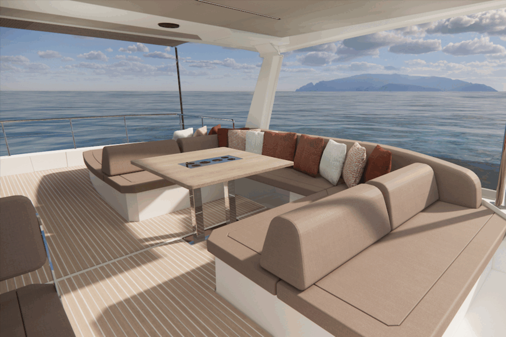 Leopard 53 Powercat New Flybridge Seating