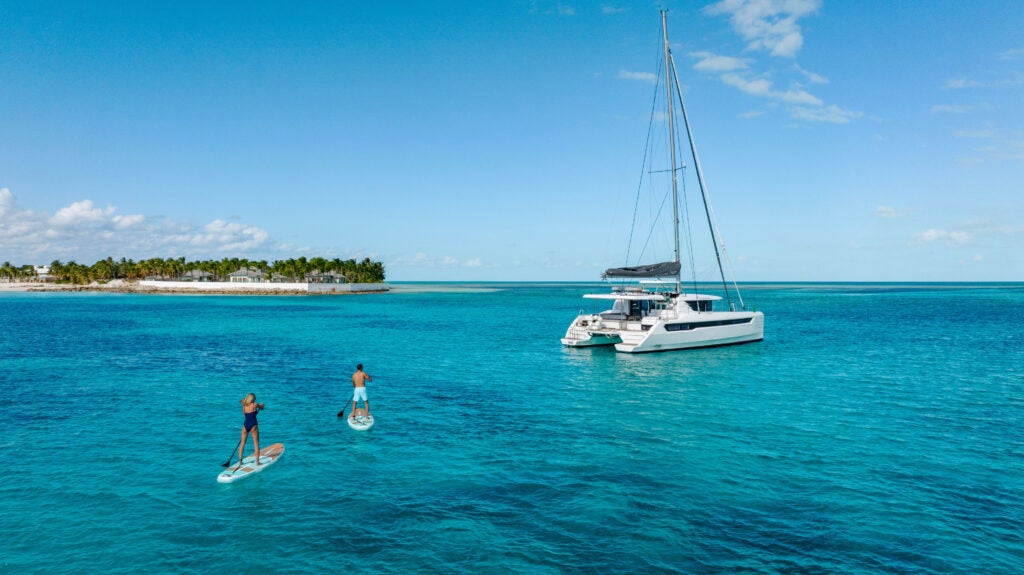 Leopard 52 at anchor
