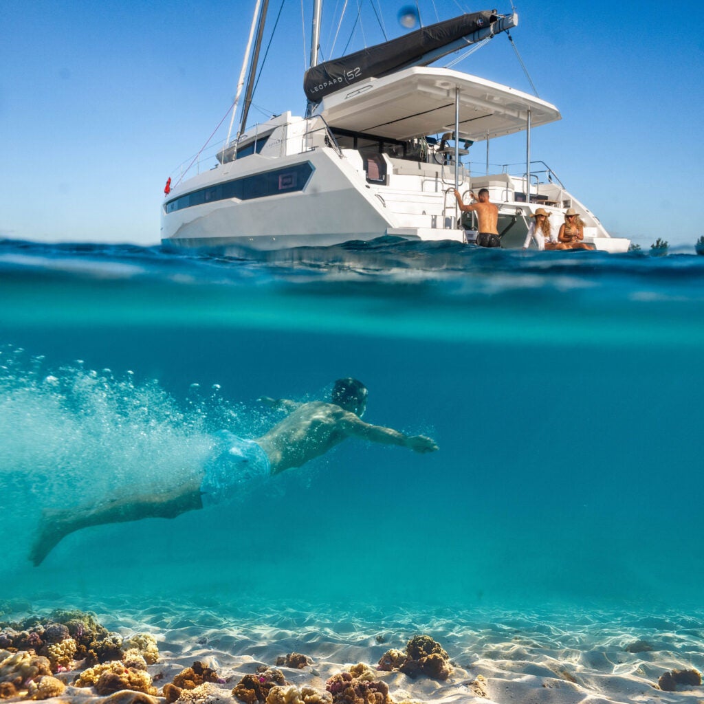 Leopard 52 at anchor